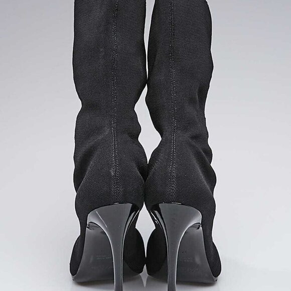 Yves Saint Laurent Black Knit Fabric Sock Boots Size 6.5/37 - Picture 4 of 4